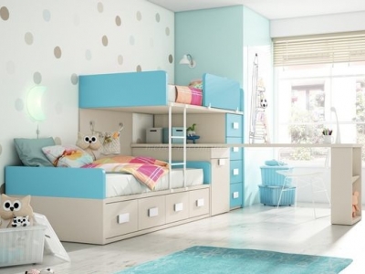 Двухъярусная детская кровать с детскую комнату